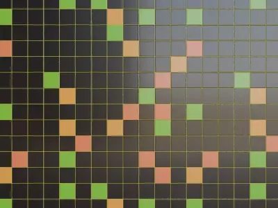 Modern Vibrant Multi-Color Square Ceramic Tiles PBR Seamless Texture