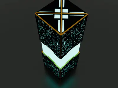 Sci-fi-like electronic circuit light 3D model