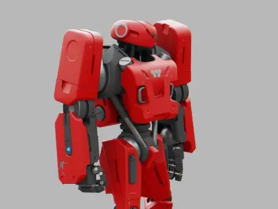 MECHA SOLDIER  RIGGED 3D model