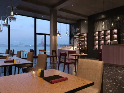Interior Scene 02 - Cafe 3D model