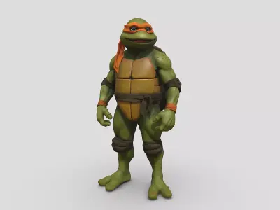 TMNT Michael Angelo High From 1990 Retro Movie 3D Model 3D model