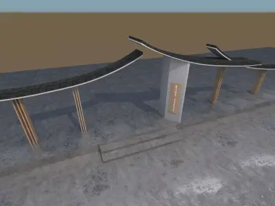 Gate tower and door opening 3D model