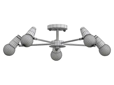 rotary six light ceiling fixture 3D model