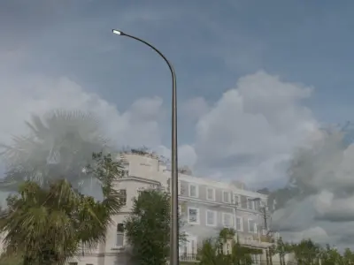 Street Light 12 version 17 10m with pole 1 Low-poly 3D model