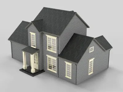 British House Design 01T2  Low-poly 3D model
