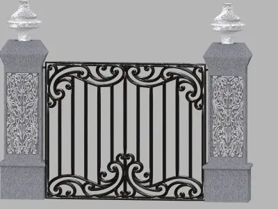 Exterior  Gate architectural DOOR  Low-poly 3D model