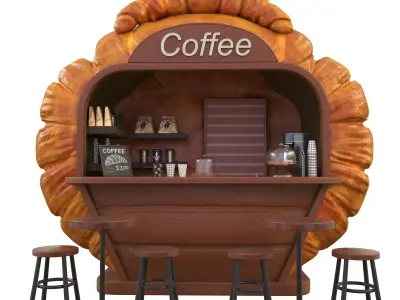 Coffee kiosk 3D model