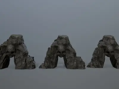 Skull Cave Low-poly 3D model