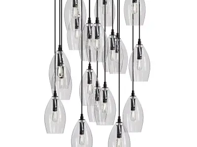 Untitled pendant light with multiple glass bulbs hanging from it 3D model