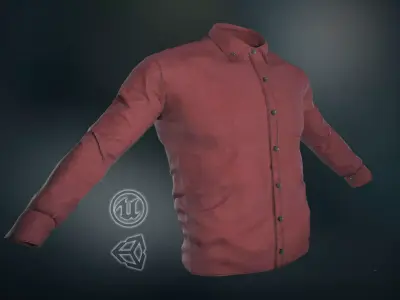Red Shirt Low-poly 3D model