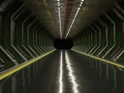 Shi fi Hangar 3D model Low-poly 3D model