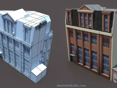 Apartment House Low Poly 3d Model 154 Low-poly 3D model