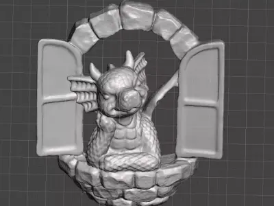 window dragon  3D print model