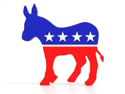 Democratic Donkey and Republican Elephant political symbols 3D model