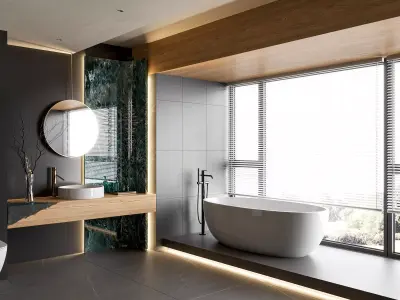 Modern main bathroom WC shower room 3D model