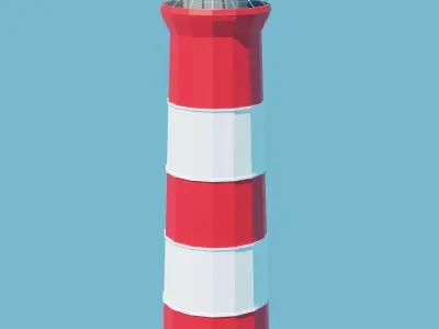 Lowpoly Animated Lighthouse Modell Free low-poly 3D model