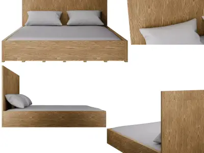 Bedroom Set - Solid Oak Light 3D model