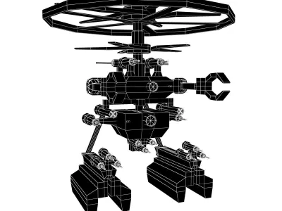 Cartoon Weapon Drone Robot V1 006 Low-poly 3D model