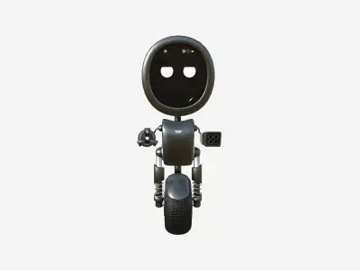 Wheel Robot H06 Dark Steel - SciFi Character Design Low-poly 3D model