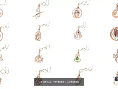 72 Spiritual Pendants  3D Model Pack