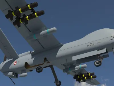 IHA - UAV ANKA-S - LOW POLY MODEL TUSAS Low-poly 3D model