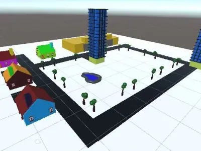 LowPolyCity house in minecraft Low-poly 3D model