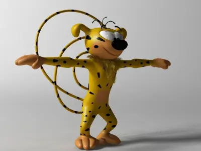 Marsupilami Character RIGGED Low-poly 3D model