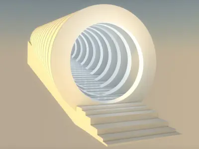 Sci Fi Tunnel Low-poly 3D model get