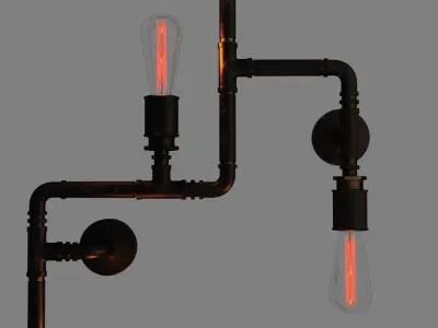 Pipe Lamp - Wall 3D model