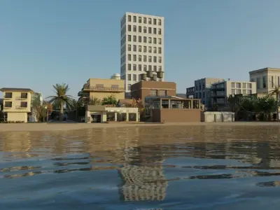 Small Town located Somewhere in the middle of Nowhere Low-poly 3D model