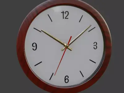 wooden 3d wall clock 3D model