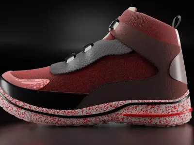 Fashionable shoes red version Free 3D model