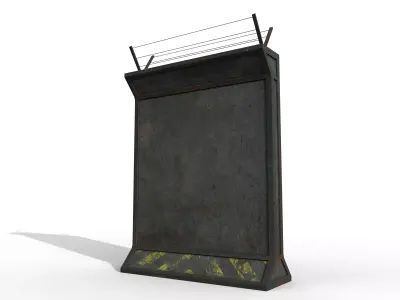 Concrete Wall Barricade Barrier 3D model purchase