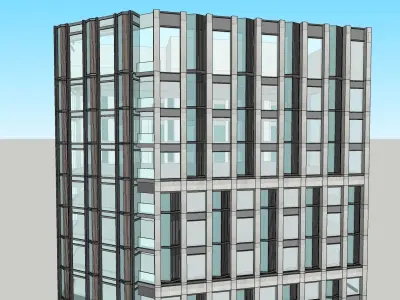 Apartment building minimlaist design facade 3D model