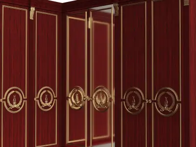 Classic Wardrobe Furniture 0403 Wood Low-poly 3D model