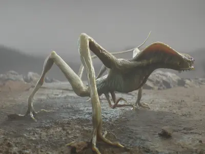 The Alien Symbiont from Sputnik Low-poly 3D model