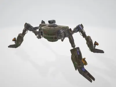 Spider robot Low-poly 3D model