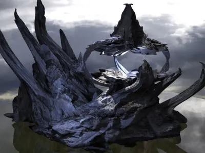 Alien Monolith Ice ruins  3D model