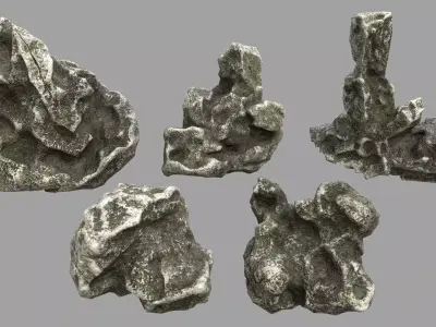 Rock Set Low-poly 3D model 21