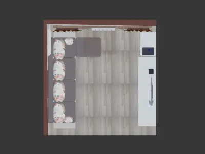 Evening comfortable living room Low-poly 3D model