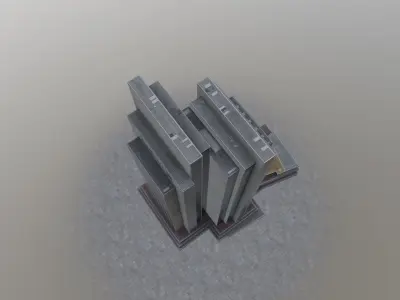 Hamburg Radisson Blu Hotel Low-poly 3D model