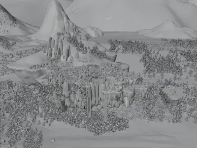 floating island made in blender 3D model