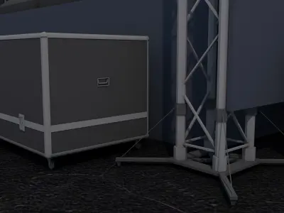 Poly Concert Stage Scene Low-poly 3D model