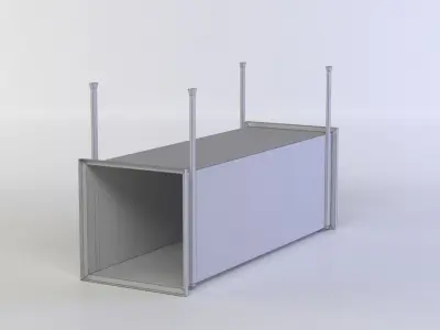 White vent shaft Low-poly 3D model