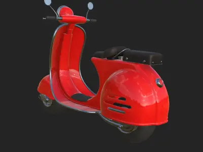 Scooter motor bike cartoon 3D model