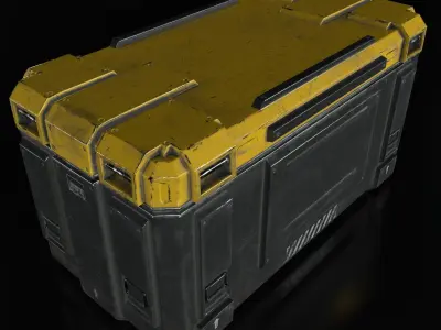 3D Sci Fi Industrial Crate Game Ready PBR Textures Low-poly 3D model