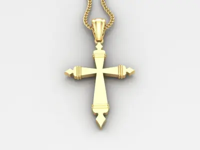 Light Gold 18K Cross Pendant 2CP095 3D print model