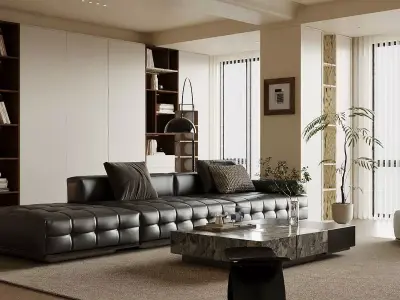 Retro style living room 3D model