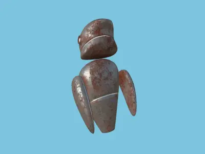 Flying Robot 05 Destroyed Rust - Character SciFi Design Low-poly 3D model