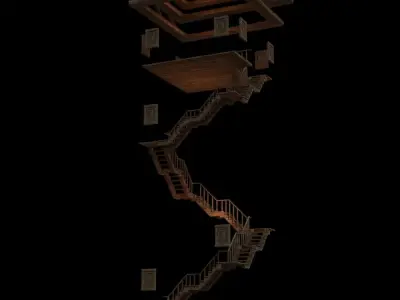 Tower made for game RPG Medival projects Low-poly 3D model Low-poly 3D model
